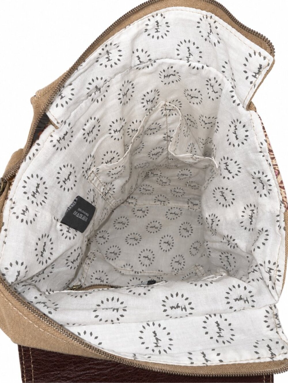 Myra Bag Daisy Hill Trail Hair On Cowhide Tooled Leather Western Backpack - Picture 8 of 9
